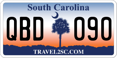 SC license plate QBD090