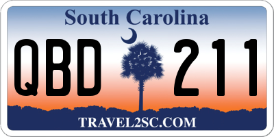 SC license plate QBD211
