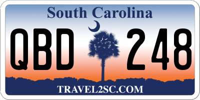 SC license plate QBD248