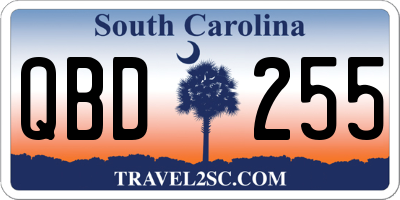 SC license plate QBD255