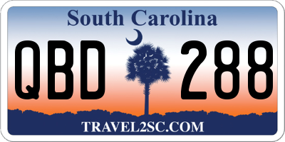 SC license plate QBD288