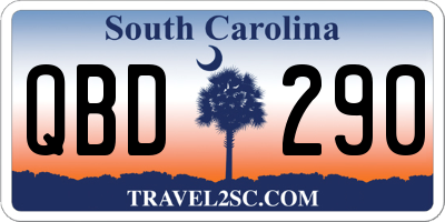 SC license plate QBD290
