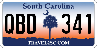SC license plate QBD341