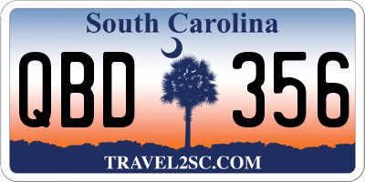 SC license plate QBD356