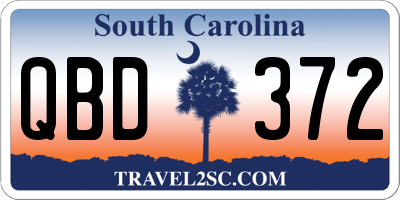 SC license plate QBD372