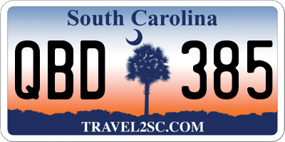 SC license plate QBD385