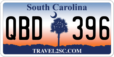SC license plate QBD396