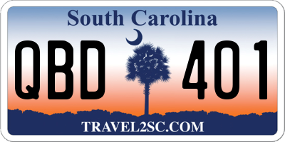 SC license plate QBD401