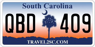 SC license plate QBD409