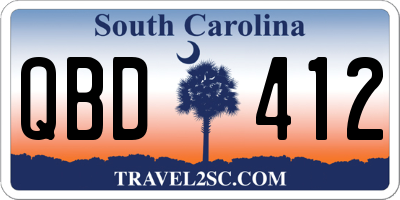 SC license plate QBD412