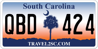 SC license plate QBD424