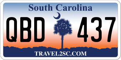SC license plate QBD437