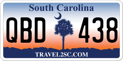 SC license plate QBD438
