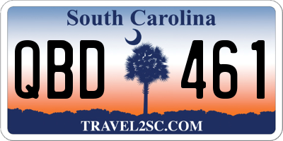 SC license plate QBD461