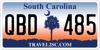 SC license plate QBD485