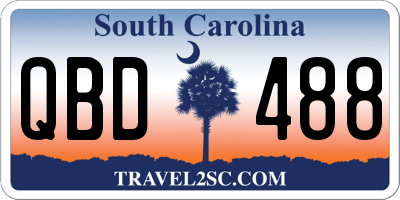 SC license plate QBD488
