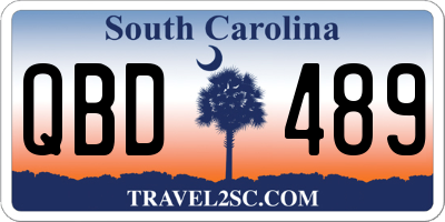 SC license plate QBD489