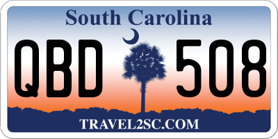 SC license plate QBD508