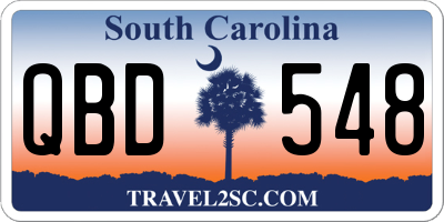 SC license plate QBD548