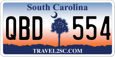 SC license plate QBD554