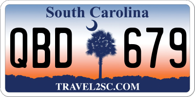SC license plate QBD679