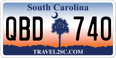 SC license plate QBD740