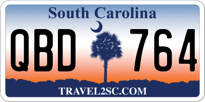 SC license plate QBD764