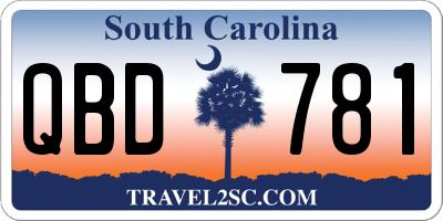 SC license plate QBD781