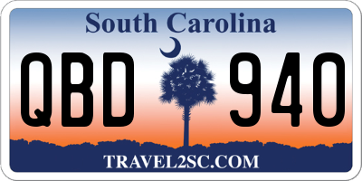 SC license plate QBD940
