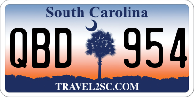 SC license plate QBD954
