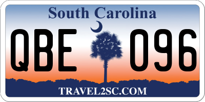 SC license plate QBE096