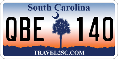 SC license plate QBE140