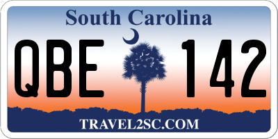 SC license plate QBE142