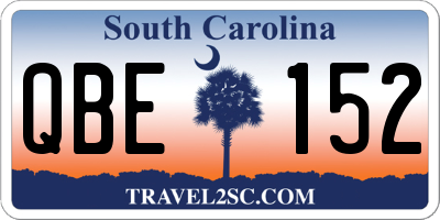 SC license plate QBE152