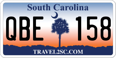 SC license plate QBE158
