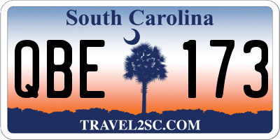SC license plate QBE173