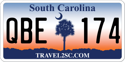 SC license plate QBE174