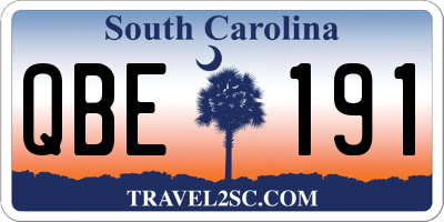 SC license plate QBE191