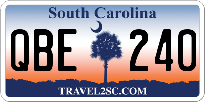 SC license plate QBE240