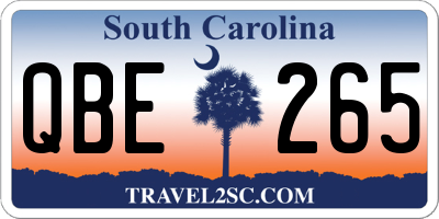 SC license plate QBE265