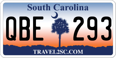 SC license plate QBE293