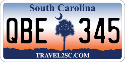 SC license plate QBE345