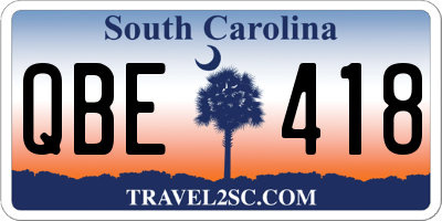 SC license plate QBE418