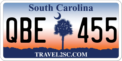 SC license plate QBE455