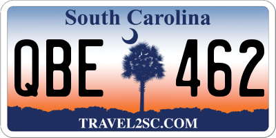 SC license plate QBE462