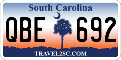 SC license plate QBE692