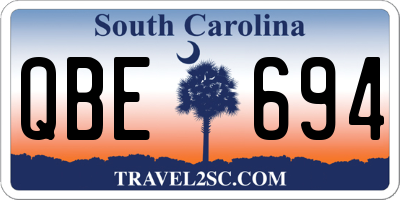 SC license plate QBE694