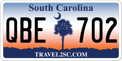 SC license plate QBE702