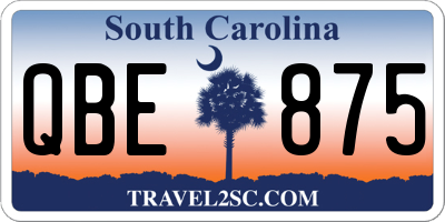 SC license plate QBE875