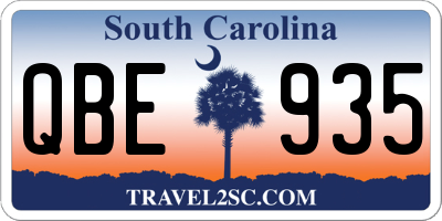 SC license plate QBE935